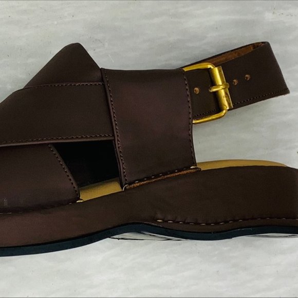 Premium Quality Dark Brown Shoes, Peshawar Zalmi Pure Handmade Chappal - Picture 5 of 11